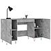 Scrivania Grigio Cemento 140x50x75 Cm In Legno Multistrato - Foto miniatura 7