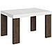 Tavolo Allungabile 90x130/390 Cm Roxell Mix Piano Bianco Frassino - Gambe Noce - Bianco Frassino /noce - Foto miniatura 5