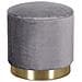 Pouf Contenitore Rotondo In Velluto Grigio Scuro - Foto miniatura 1
