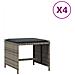 Sgabelli Giardino Con Cuscini 4pz Grigi 41x41x36cm Polyrattan - Foto miniatura 2