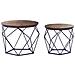 Set Di 2 Tavolini Da Caffè Bruni Marrone /nero - Foto miniatura 2