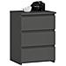 Comodino CL3, 3 cassetti, 40x35x57 cm, Colore Grigio Grafite - Foto miniatura 1