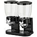 Dispenser Storage Doppio Contenitore Dosatore Distributore Cereali Pasta Nero - Foto miniatura 2
