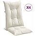 Cuscini Sedia Schiena Alta 4 Crema Mélange 120x50x7 Tessuto - Foto miniatura 2