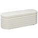 Panca Fondo Letto in Tessuto Teddy con Vano Contenitore per Ingresso e Camera, 116x41x40.5cm, Crema - Foto miniatura 1