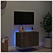 Mobile TV a Parete con Luci LED Rovere Fumo 60x35x41 cm - Foto miniatura 2