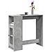 Tavolo Bar Con Rastrelliera Grigio 101x40x103,5 Cm Multistrato - Foto miniatura 1