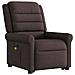 Poltrona Alzapersona Massaggio Elettrica Marrone Scuro Tessuto - Foto miniatura 4