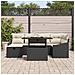 Set di Divani da Giardino da 7 Pezzi con Cuscini Nero Polyrattan - Foto miniatura 3