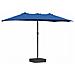 Ombrello da giardino Blu 385 x 209 x 244 cm Tessuto - Foto miniatura 1