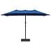 Ombrello da giardino Blu 385 x 209 x 244 cm Tessuto - Foto miniatura 4