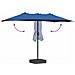 Ombrello da giardino Blu 385 x 209 x 244 cm Tessuto - Foto miniatura 8