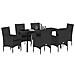 Set da Pranzo per Giardino con cuscino 7 pcs Nero Poly Rattan - Foto miniatura 3