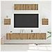Set mobile TV 7 pcs rovere artigianale 80 x 30 x 30 cm - Foto miniatura 2
