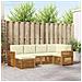 Set divani 6 pcs Naturale e Crema Legno di Acacia Massello - Foto miniatura 2