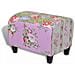Poggiapiedi Sgabello Pouf Patchwork Design Floreale - Foto miniatura 2