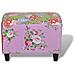 Poggiapiedi Sgabello Pouf Patchwork Design Floreale - Foto miniatura 3