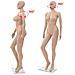 Manichino Donna Sexy Base in Vetro 180 cm Beige - Foto miniatura 6