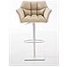 Sgabello Alto Bar Damaso I Sgabello Design Cucina Trapuntato in Tessuto con Braccioli E Schienale Imbottiti l Sedia Sgabello Bar Pub con Poggiapiedi Crema Bianco - Foto miniatura 2