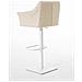 Sgabello Alto Bar Damaso I Sgabello Design Cucina Trapuntato in Tessuto con Braccioli E Schienale Imbottiti l Sedia Sgabello Bar Pub con Poggiapiedi Crema Bianco - Foto miniatura 4