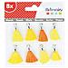 Set De8 pompon Tassels, Tessile, Giallo, 12,5 x 1 x 12,5 cm - Foto miniatura 1