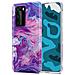 Custodia Compatibile Con Huawei P40 Pro In Marmo Rosa Viola No. 19 - Coperchio Protettivo In Silicone Tpu Con Motivo A Mosaico - Foto miniatura 1