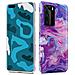 Custodia Compatibile Con Huawei P40 Pro In Marmo Rosa Viola No. 19 - Coperchio Protettivo In Silicone Tpu Con Motivo A Mosaico - Foto miniatura 6