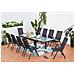 Tavolo Da Giardino Allungabile In Alluminio E 10 Sedie In Textilene Brescia - Foto miniatura 7