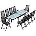 Tavolo Da Giardino Allungabile In Alluminio E 10 Sedie In Textilene Brescia - Foto miniatura 1