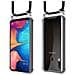 Catena Di Telefoni Cellulari Compatibile Con Samsung Galaxy A20e In Nero - Coperchio Protettivo In Silicone Con Anelli D'argento, Cinturino In Corda E Custodia Staccabile - Foto miniatura 8