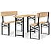 Set Tavolo Birreria Pieghevole 3 Pz In Legno Massello Di Abete - Foto miniatura 2