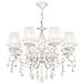 Lampadario Shabby Chic Grace Metallo Bianco 8 Luci Diffusori Bianchi - Foto miniatura 1