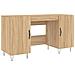 Scrivania Rovere Sonoma 140x50x75 Cm In Legno Multistrato - Foto miniatura 1