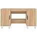 Scrivania Rovere Sonoma 140x50x75 Cm In Legno Multistrato - Foto miniatura 9