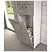 Armadio Multiuso Escolzia, Mobile Lavanderia Lineare A 2 Ante, Colona Da Bagno Con Cestello Portabiancheria, 100% Made In Italy, 45x32h195 Cm, Cemento E Bianco - Foto miniatura 4