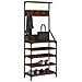 Appendiabiti Con Porta Scarpe Rovere Marrone 70x34x184 Cm - Foto miniatura 3