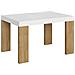 Tavolo Allungabile 90x130/390 Cm Roxell Mix Piano Bianco Frassino - Gambe Noce - Bianco Frassino /quercia Natura - Foto miniatura 5