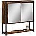 Mobile Bagno Specchio Rovere Fumo 60x16x60 Cm Legno Multistrato - Foto miniatura 1