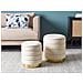 Set Di 2 Pouf Contenitore Garland Velluto Beige Chiaro - Foto miniatura 1