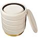 Set Di 2 Pouf Contenitore Garland Velluto Beige Chiaro - Foto miniatura 3
