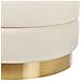 Set Di 2 Pouf Contenitore Garland Velluto Beige Chiaro - Foto miniatura 5