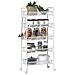 Carrello da Cucina Salvaspazio a 5 Livelli con Cestini a Rete in Acciaio, 45x26.5x106cm, Bianco - Foto miniatura 1