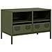 Mobile Tv Verde Oliva 68x39x43,5cm In Acciaio Laminato A Freddo - Foto miniatura 1