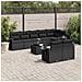 Set Divani Da Giardino 9 Pz Con Cuscini Nero In Polyrattan - Foto miniatura 1