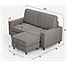 Divano Sakar 2 Posti (due Sedute Da 60cm) + Pouf Misure Esterne L. 148 P. 155 Colore Grigio - Foto miniatura 3