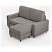 Divano Sakar 2 Posti (due Sedute Da 60cm) + Pouf Misure Esterne L. 148 P. 155 Colore Grigio - Foto miniatura 1