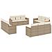 Set Divani Da Giardino 12 Pz Con Cuscini Beige In Polyrattan - Foto miniatura 2