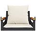 Panchina A Dondolo Con Cuscini Nera 63x62x40 Cm In Polyrattan - Foto miniatura 3
