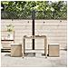 Sgabelli Giardino con Cuscini 4pz Beige 40x40x43 cm Polyrattan - Foto miniatura 3