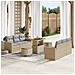 Set di Sofà da Giardino  9 Pezzi con Cuscini Beige Polirattan Acacia, Set da Pranzo da Giardino  3 Pezzi con Cuscini Beige Polirattan Acacia - Foto miniatura 2